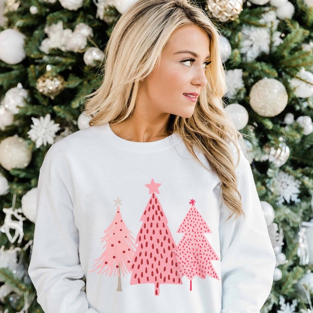 Pink Christmas Tree Sweatshirt